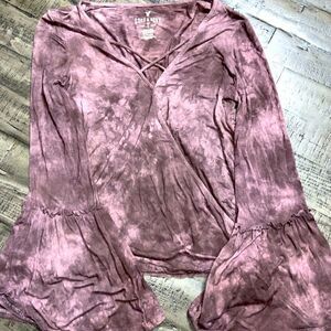 American eagle boho style long sleeve tye dye blouse